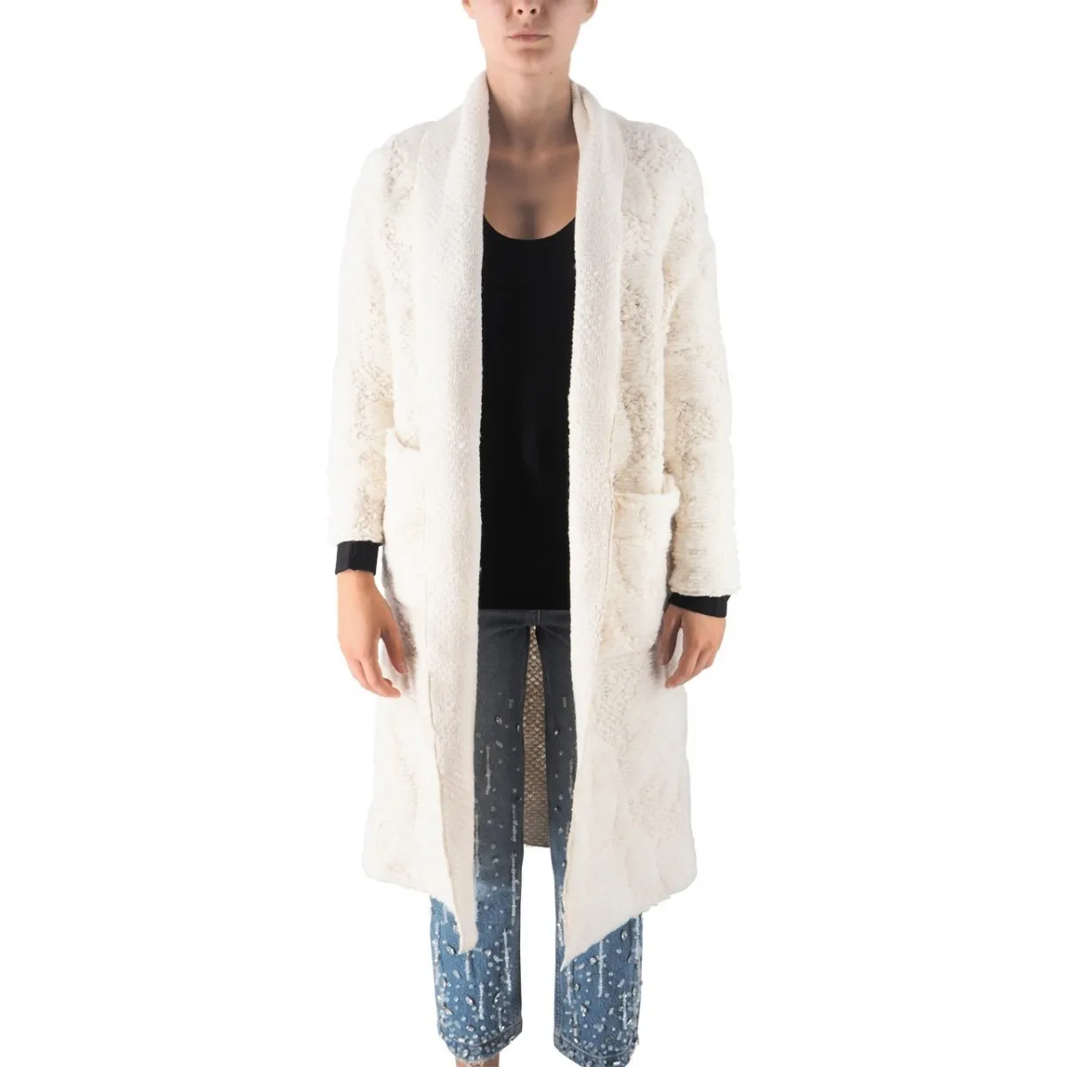 Cappotto Aperto In Maglia