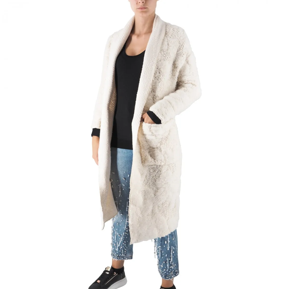 Cappotto Aperto In Maglia
