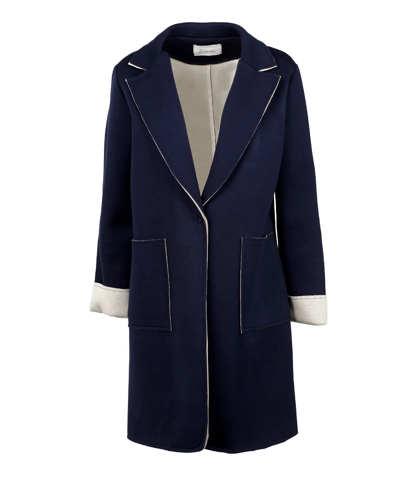 Cappotto blu leggero in panno