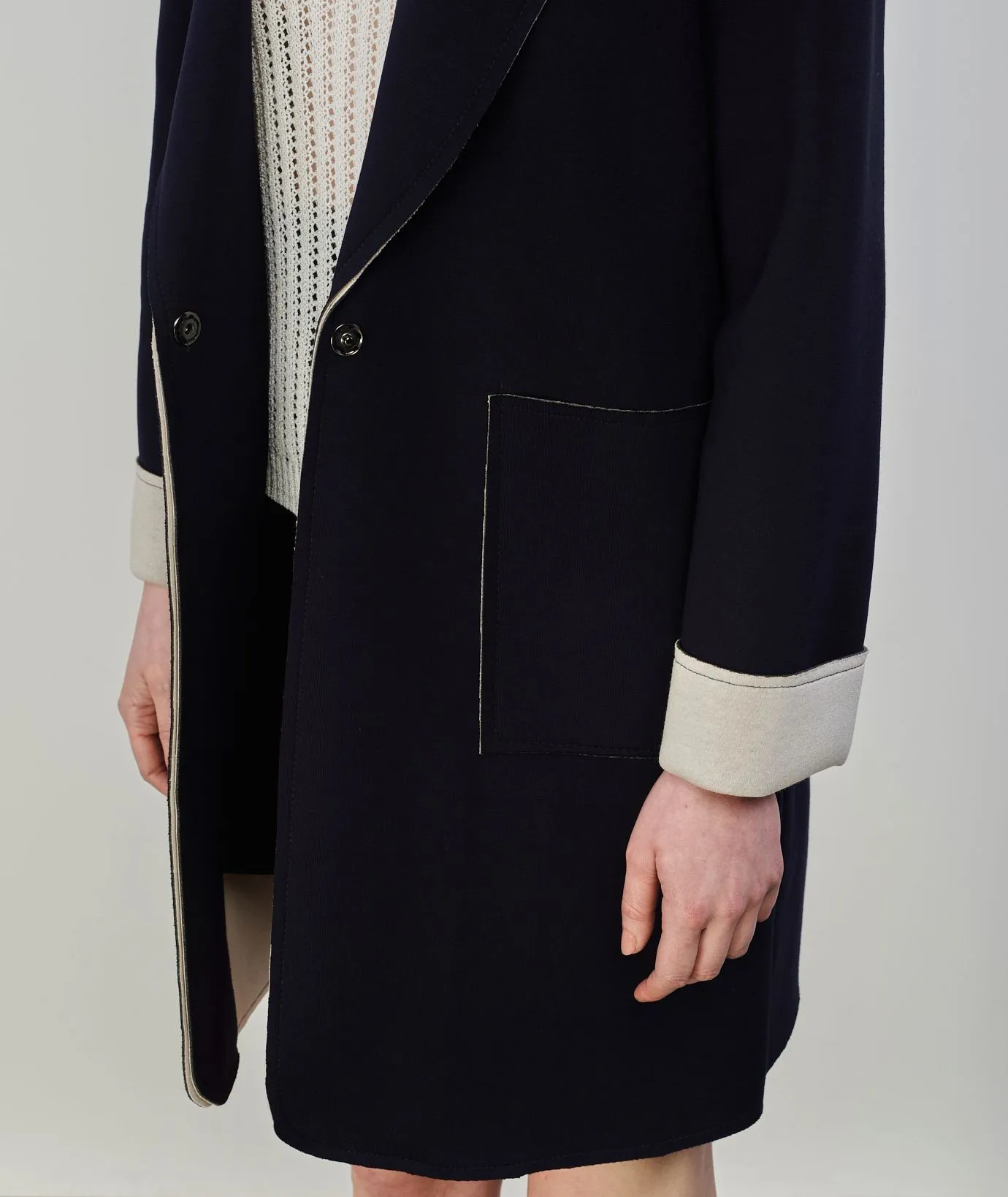 Cappotto blu leggero in panno