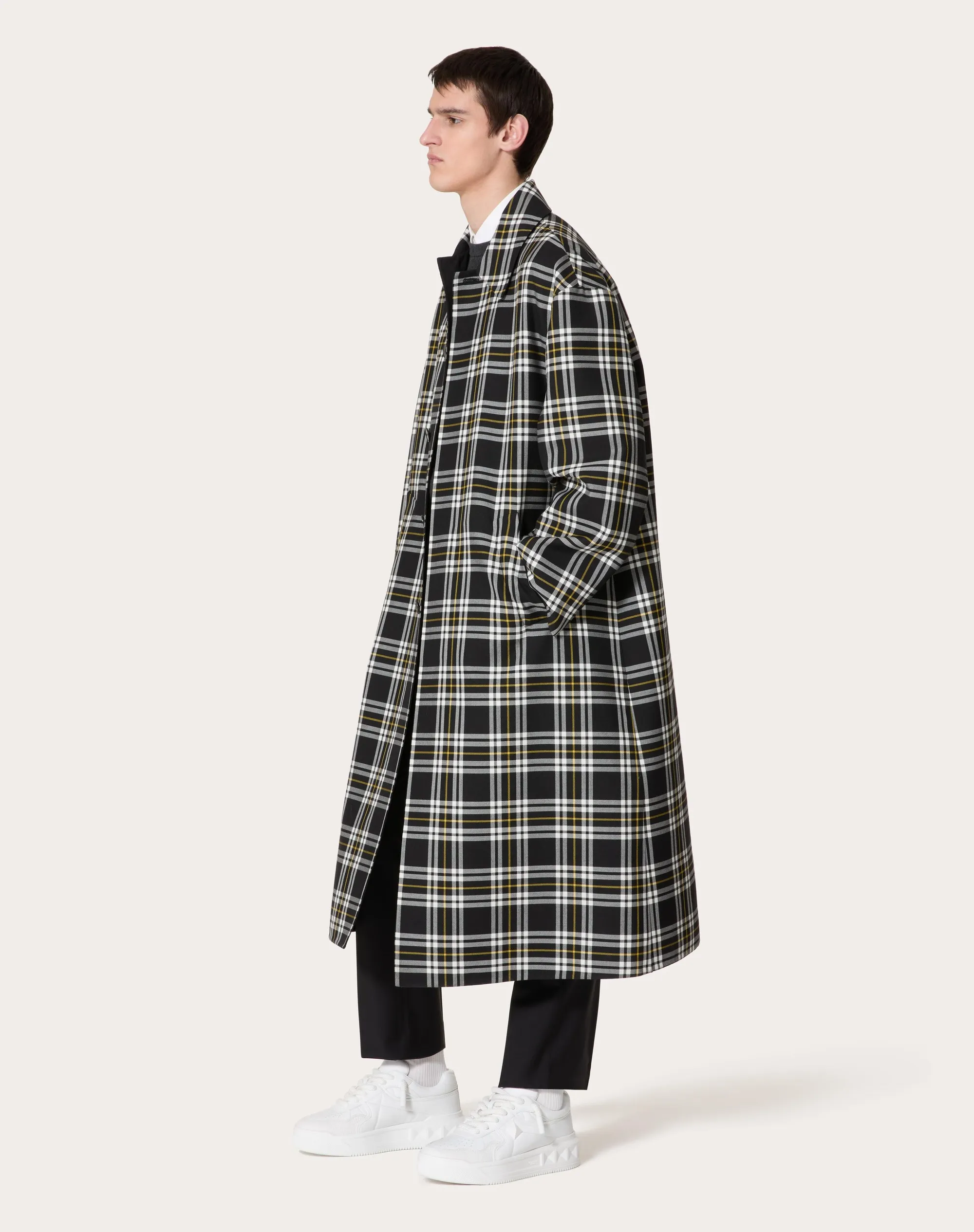 CAPPOTTO IN LANA CON STAMPA CHECK