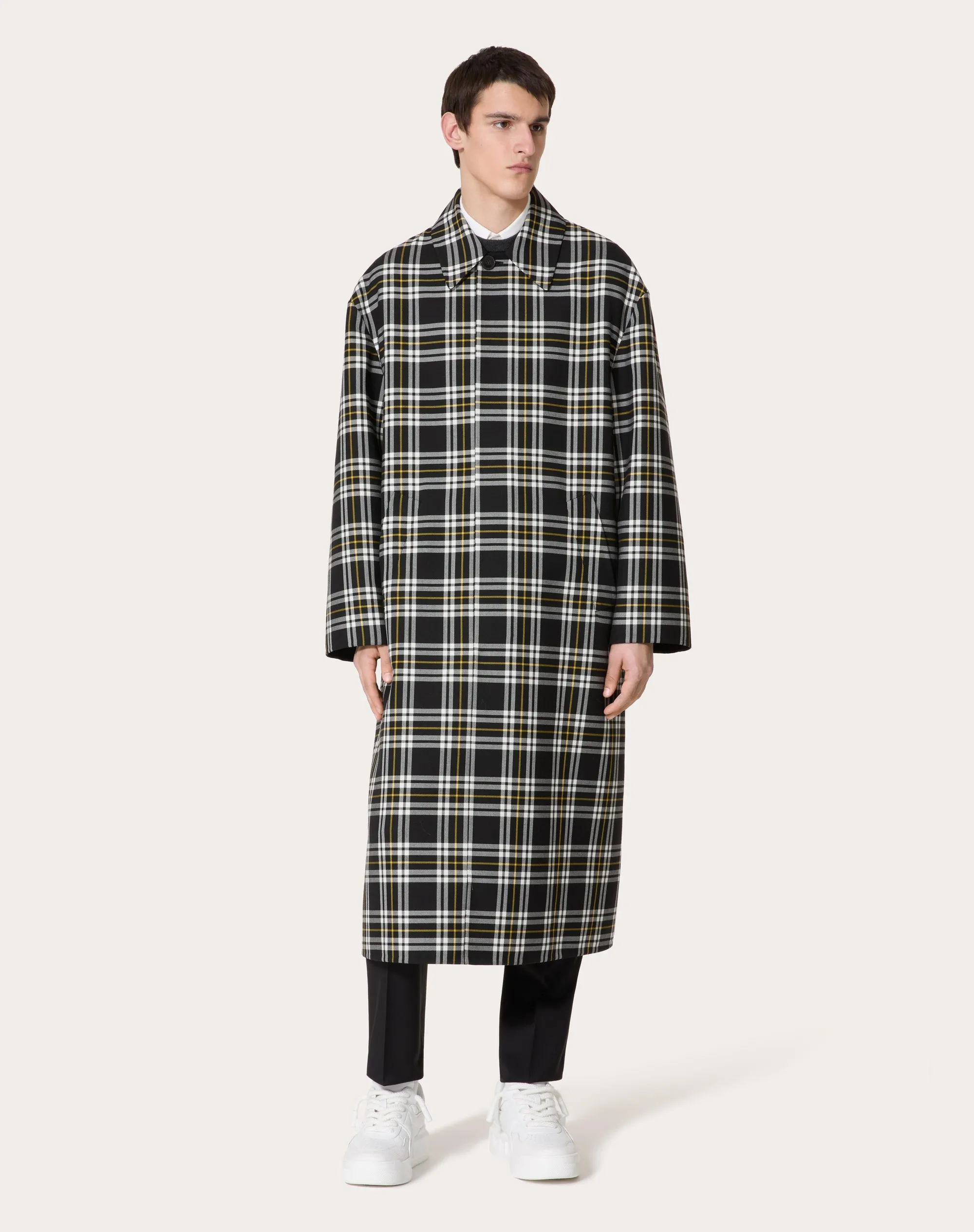 CAPPOTTO IN LANA CON STAMPA CHECK