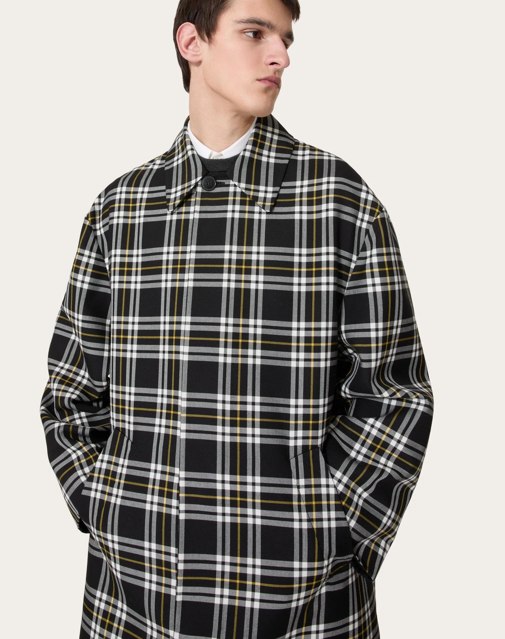 CAPPOTTO IN LANA CON STAMPA CHECK