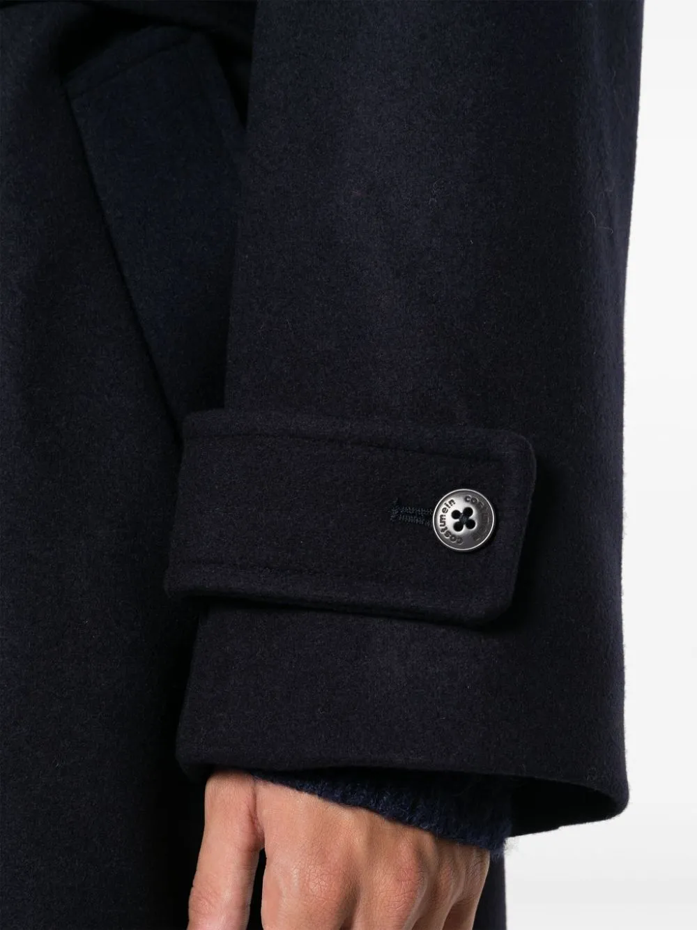 Cappotto monopetto con cintura in blu - uomo