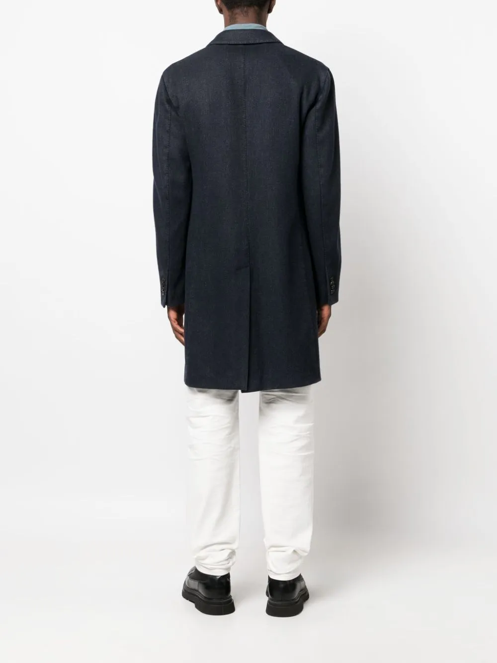 Cappotto monopetto in blu - uomo