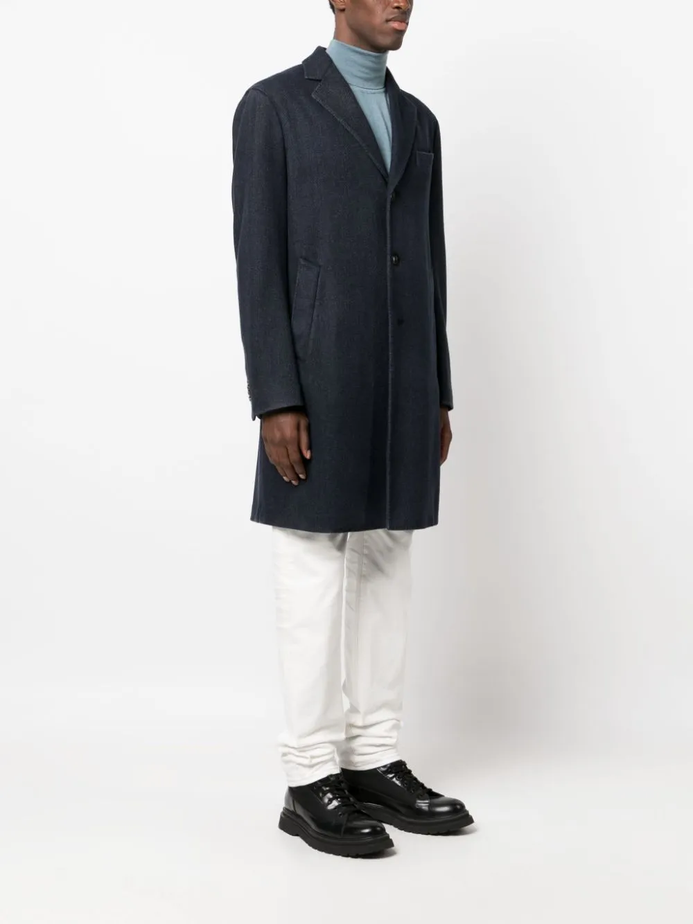 Cappotto monopetto in blu - uomo