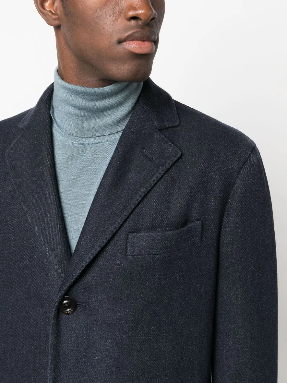 Cappotto monopetto in blu - uomo