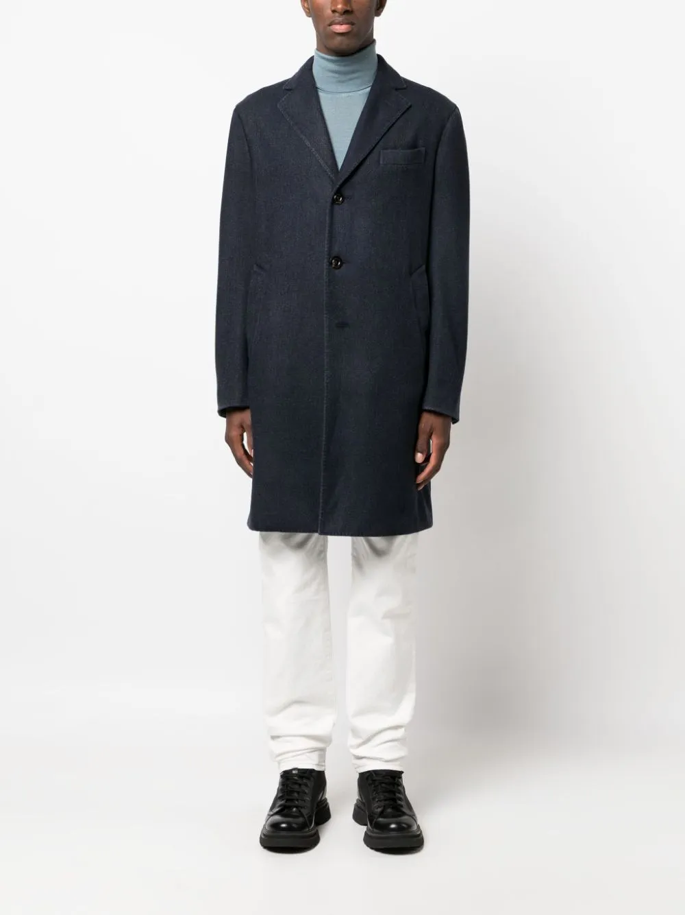 Cappotto monopetto in blu - uomo