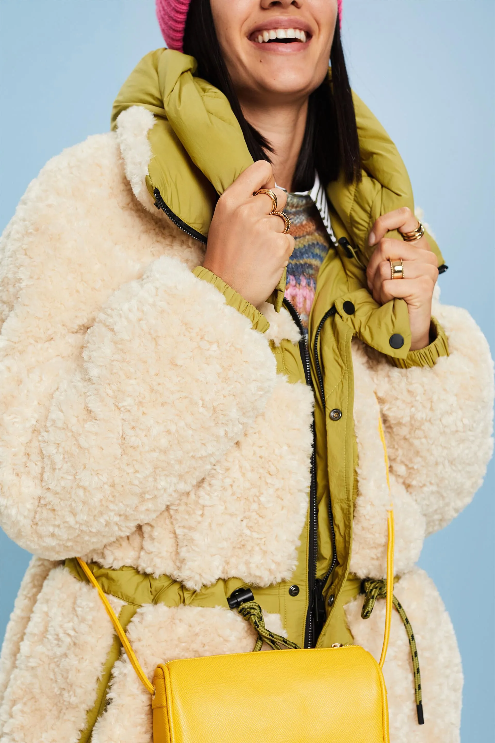 Cappotto reversibile in sherpa