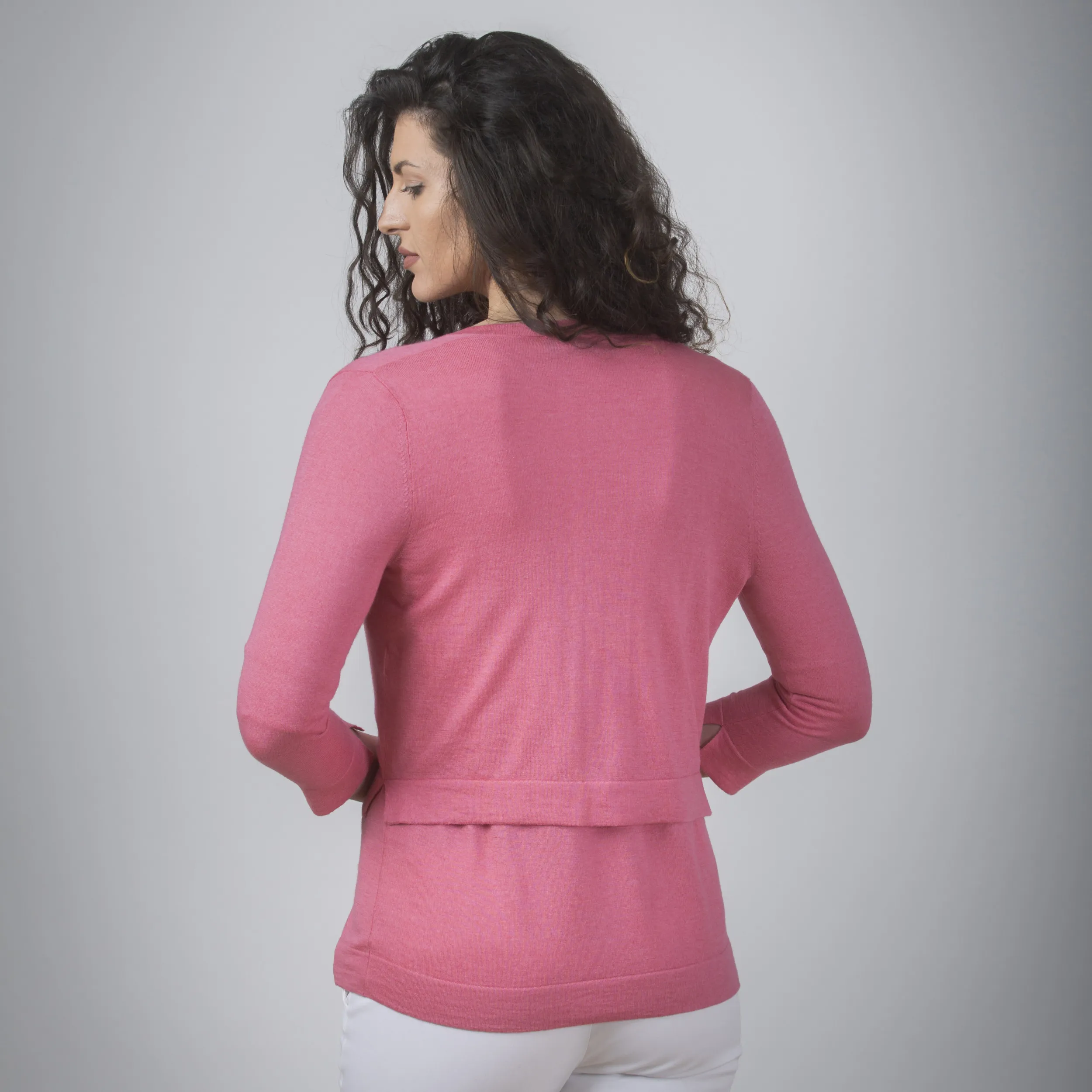 Cardigan crop in seta e cashmere
