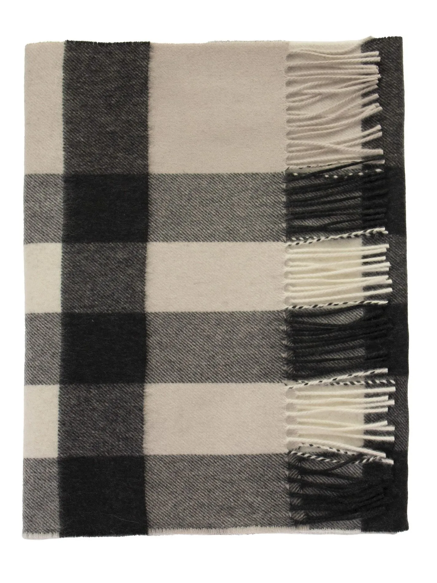 Cashmere scarf with check pattern