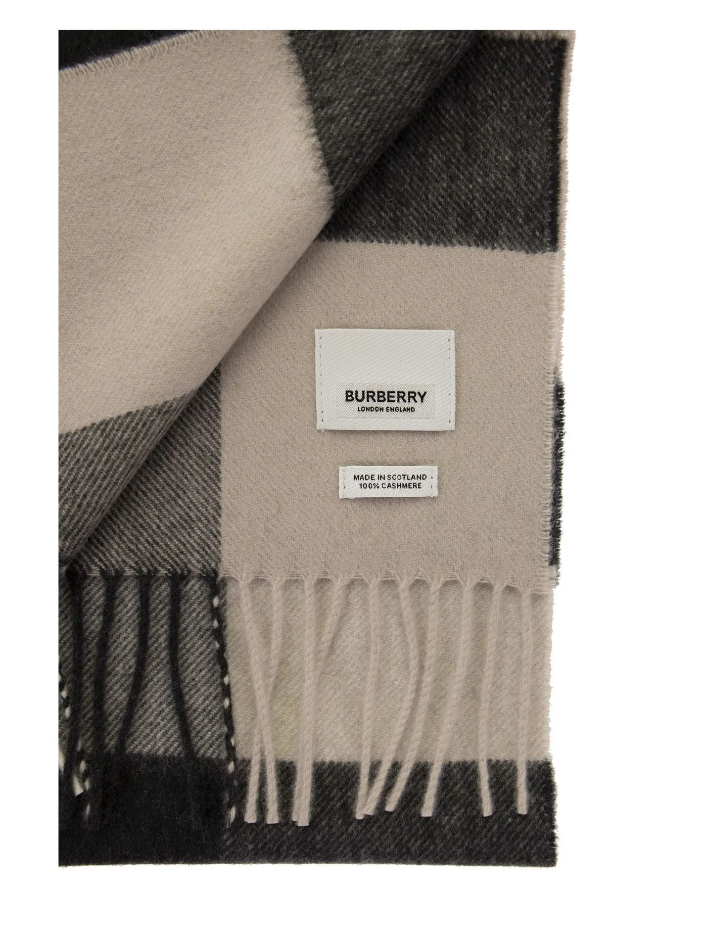 Cashmere scarf with check pattern