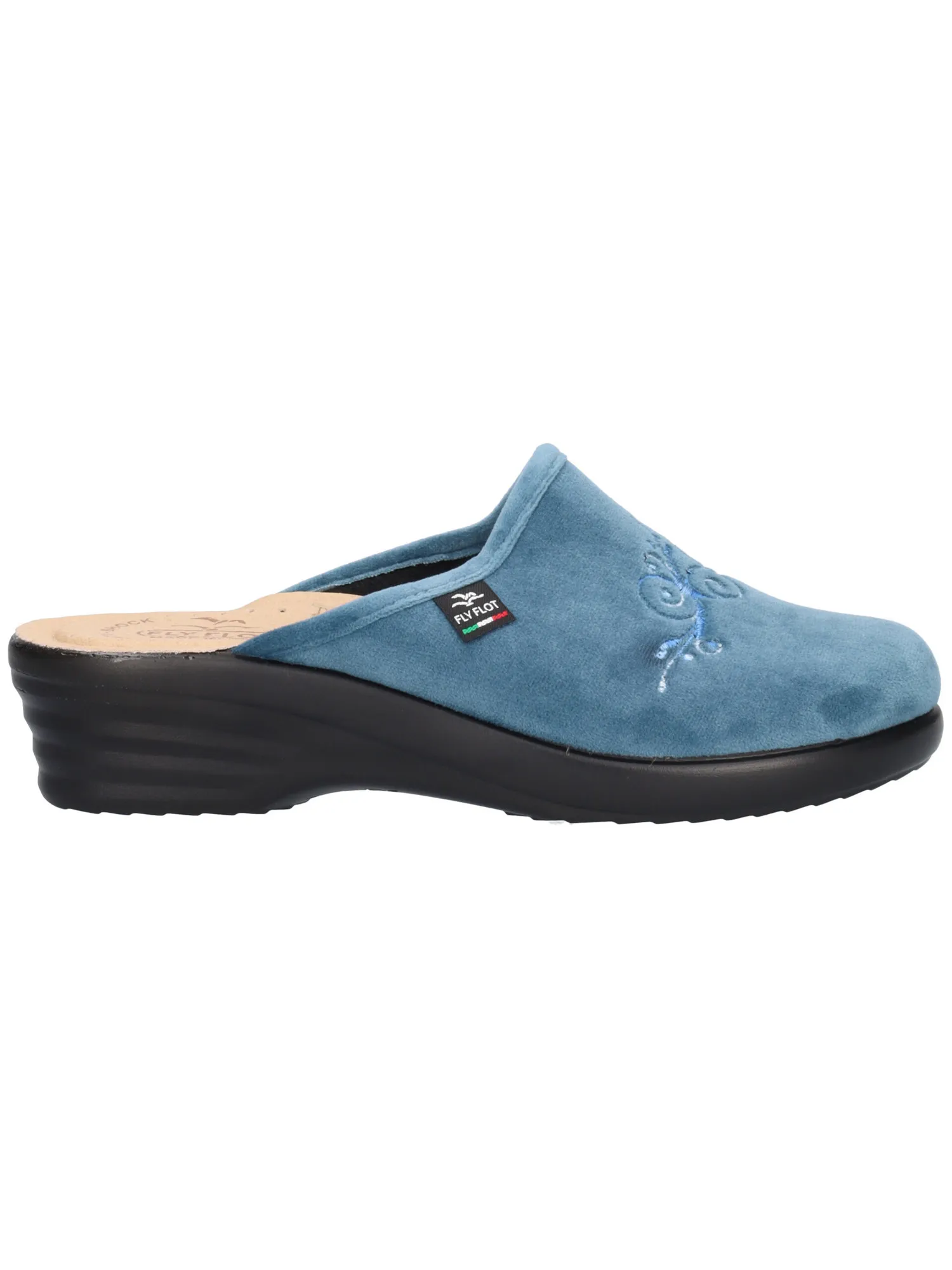 Ciabatta con zeppa Fly Flot da donna azzurra