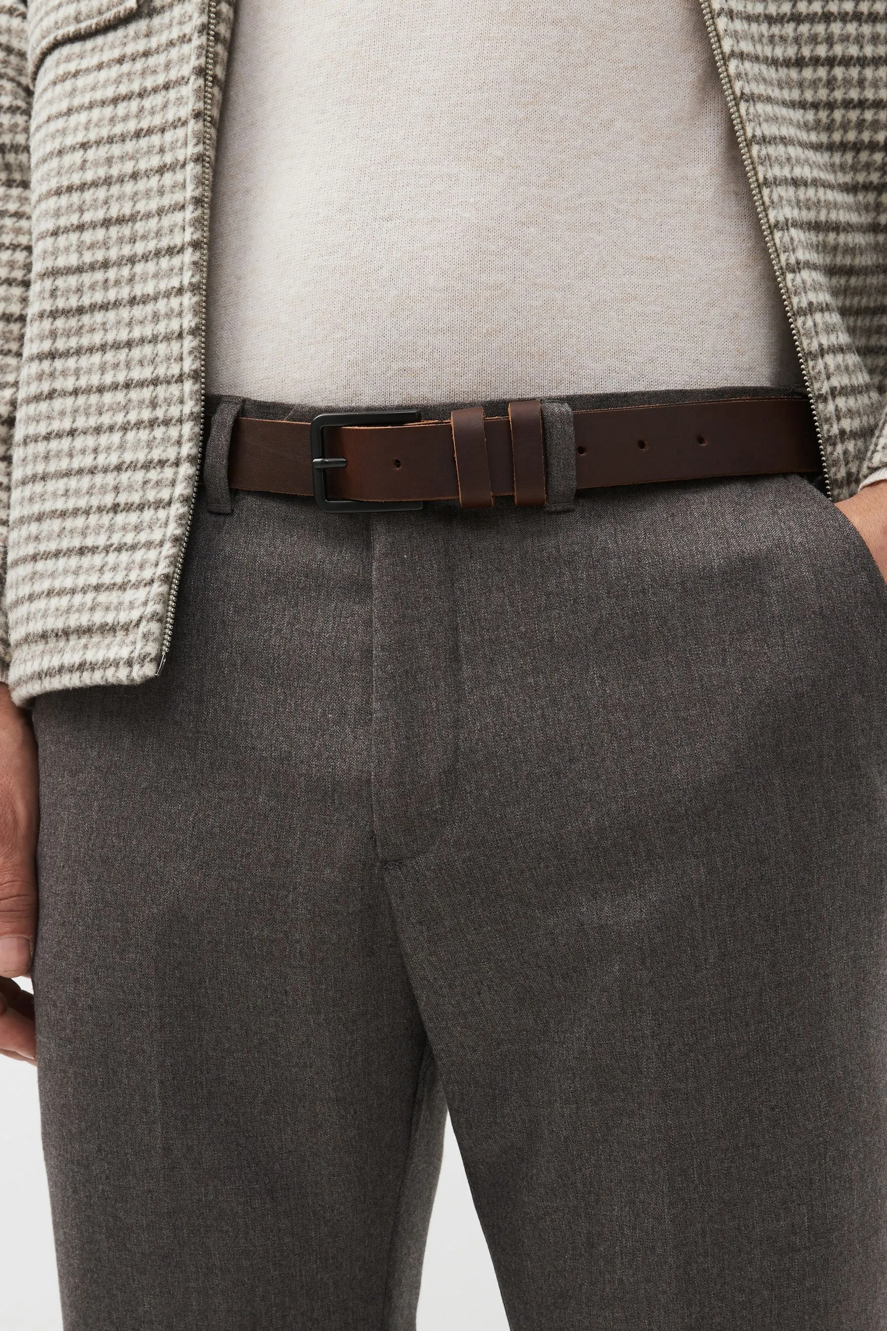 Cintura casual in pelle