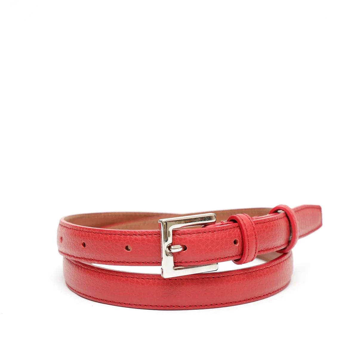 Cintura D in Pelle Rossa