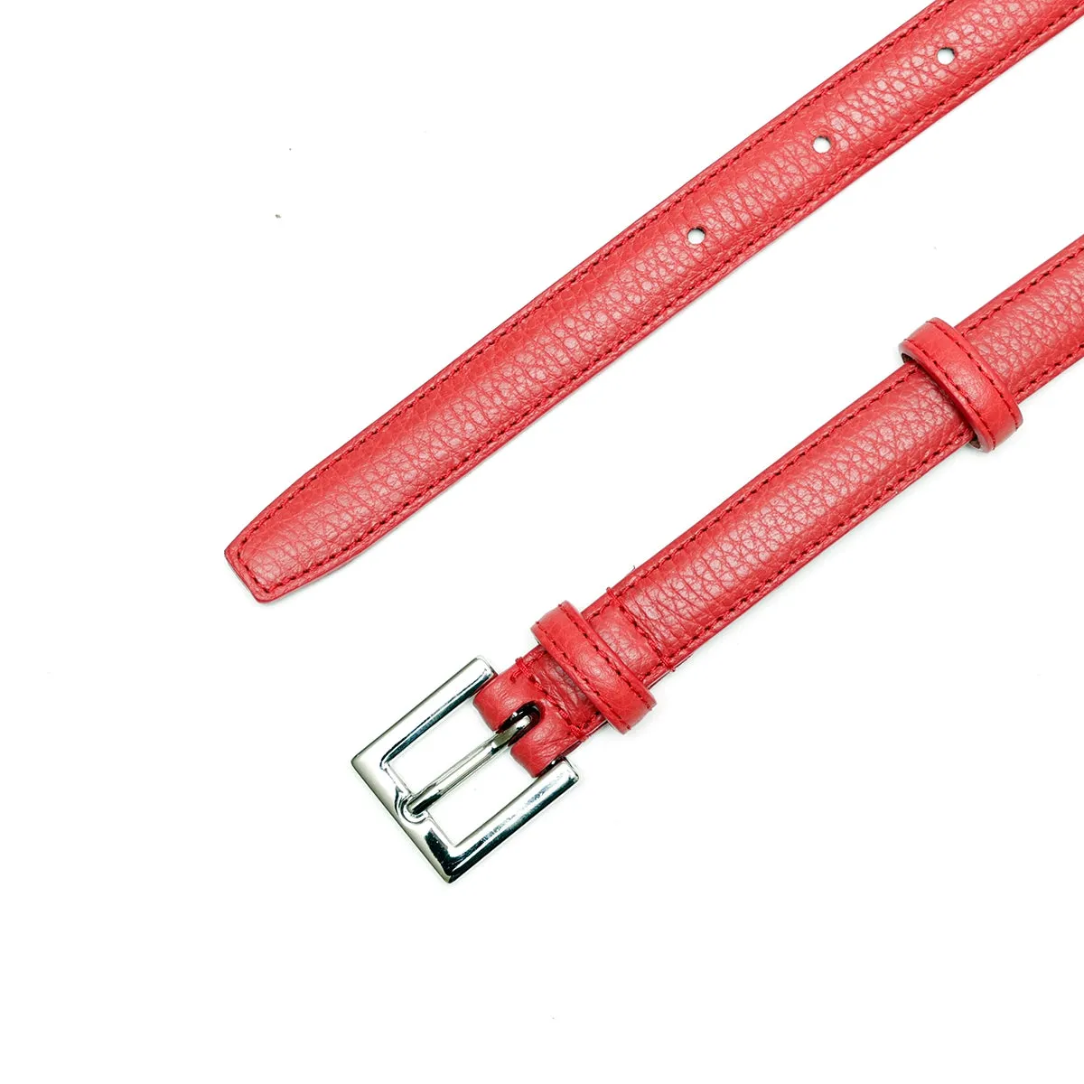 Cintura D in Pelle Rossa