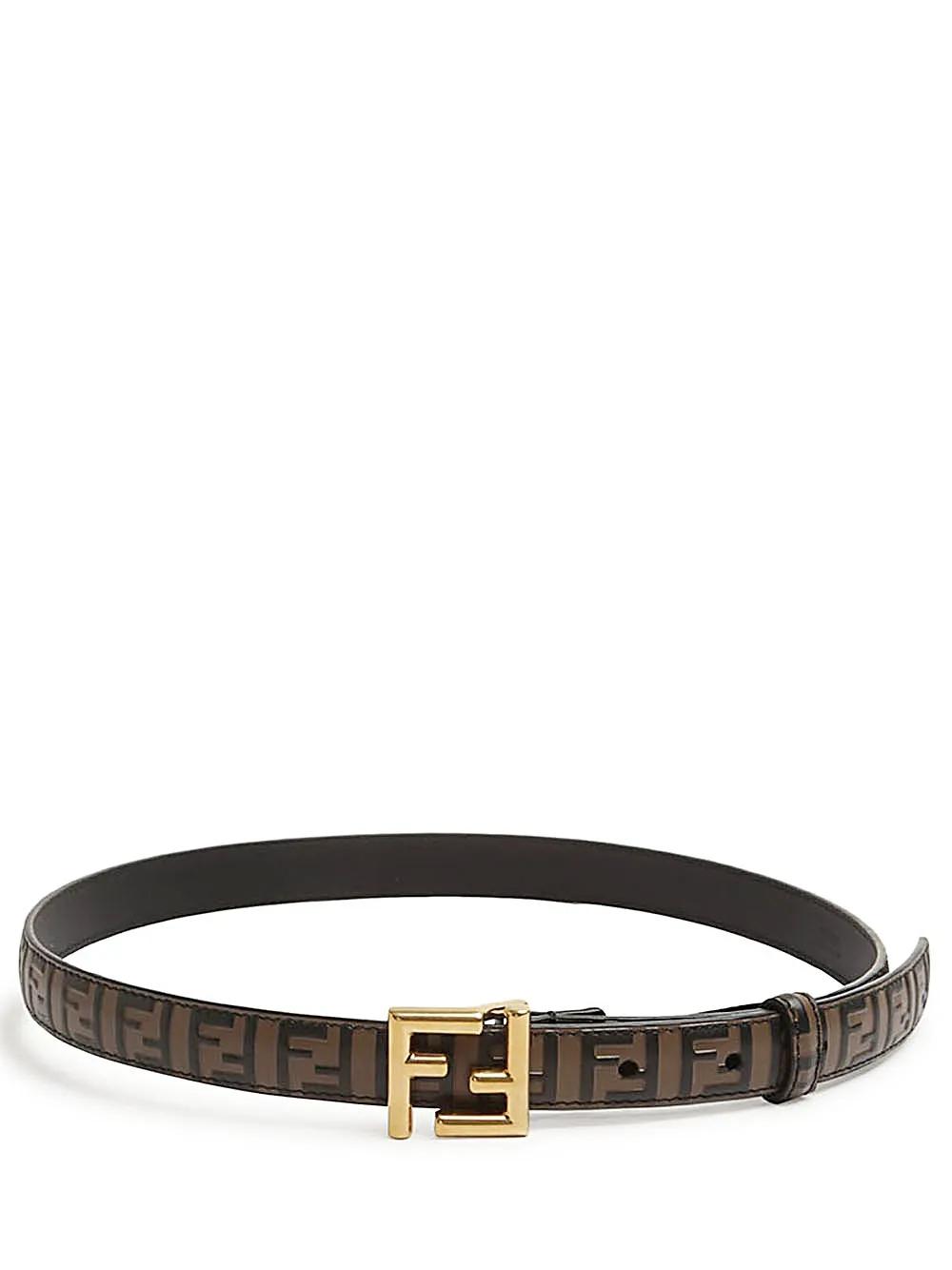 Cintura FF-Cintura in pelle marrone