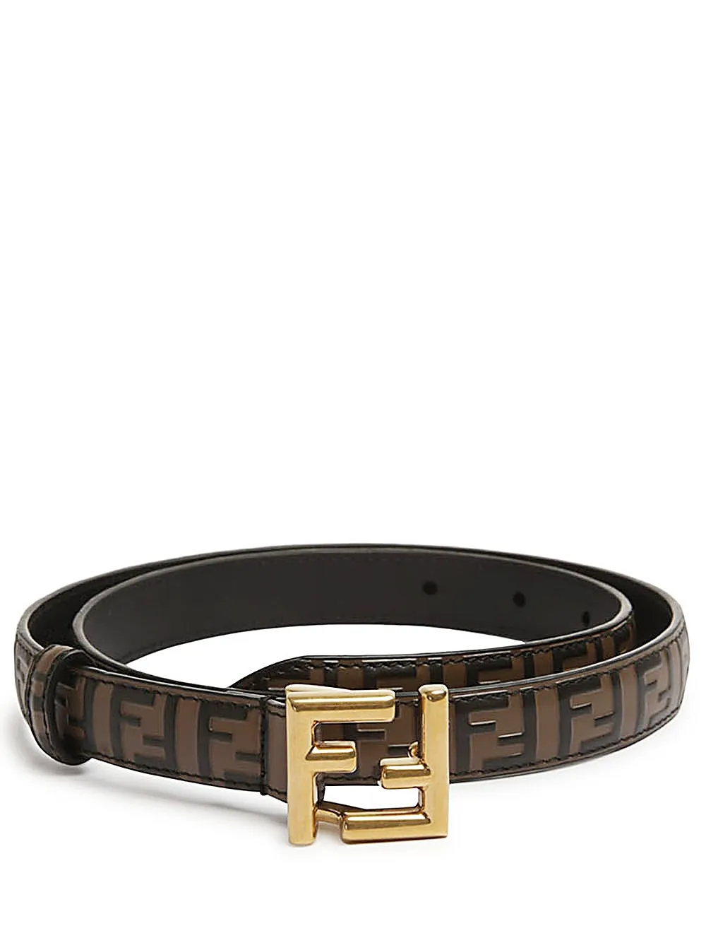 Cintura FF-Cintura in pelle marrone