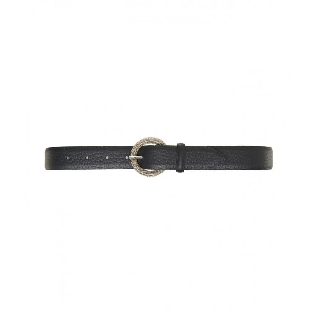 Cintura in pelle martellata nero