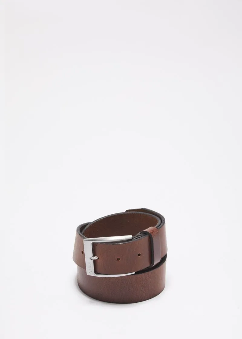 Cintura in vera pelle marrone