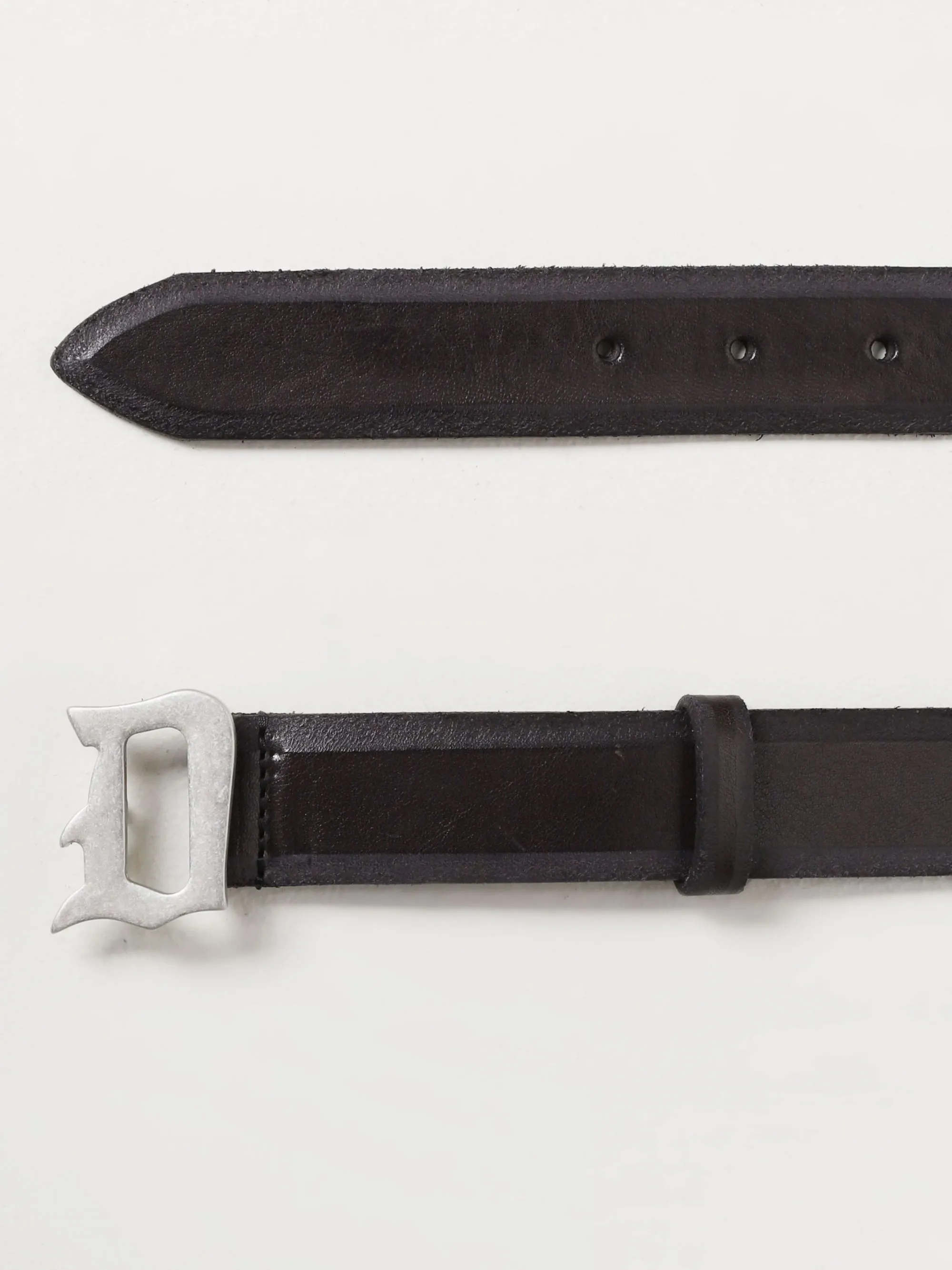 CINTURA NERA IN PELLE MARTELLATA