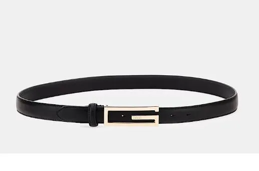 CINTURA PELLE FIBBIA LOGO GOLD