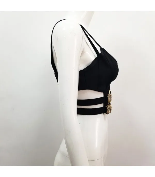 Crop top double belt
