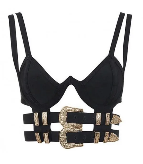 Crop top double belt