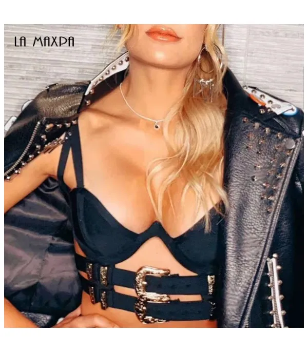 Crop top double belt