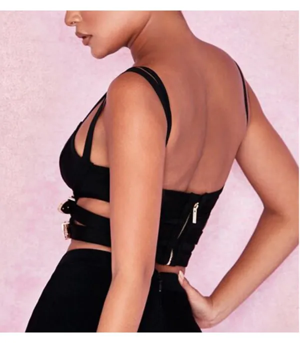 Crop top double belt