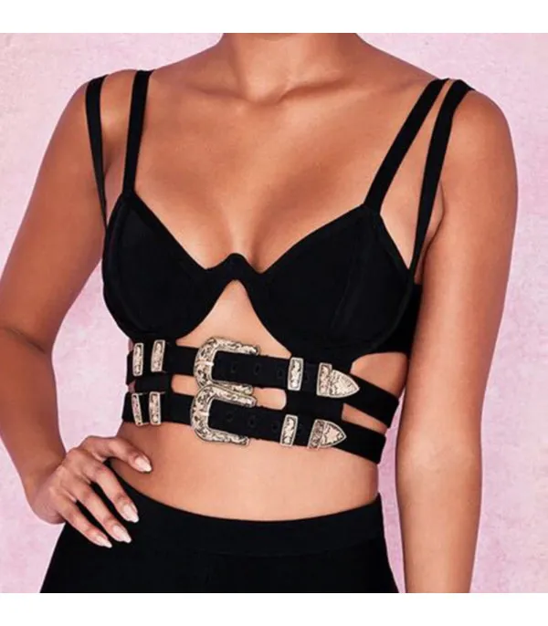Crop top double belt