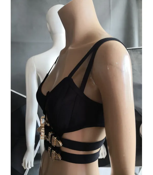 Crop top double belt