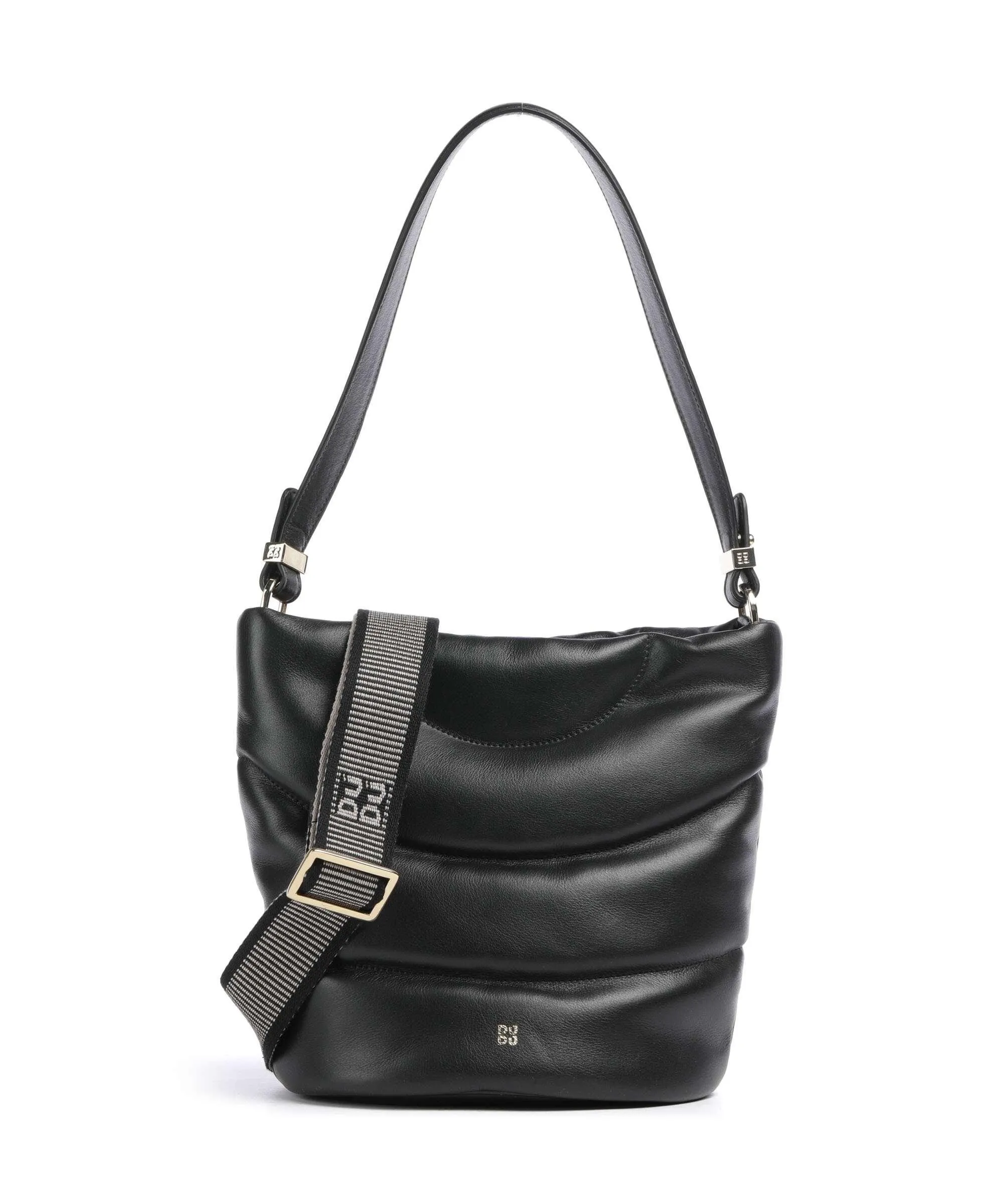  DuDu Bags Barbara M. Borsa a secchiello pelle a grana fine nero  