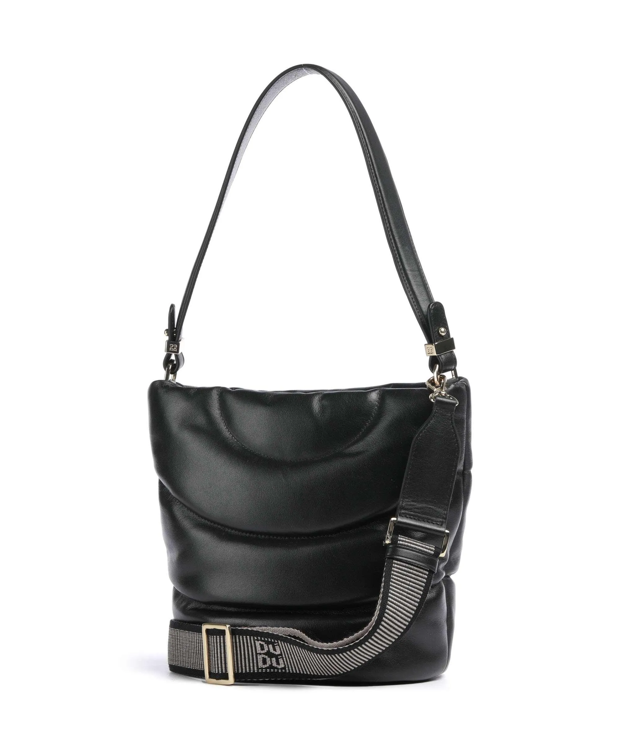  DuDu Bags Barbara M. Borsa a secchiello pelle a grana fine nero  