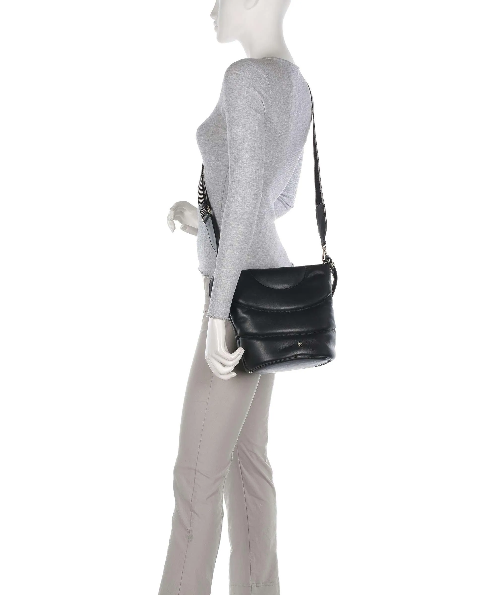  DuDu Bags Barbara M. Borsa a secchiello pelle a grana fine nero  