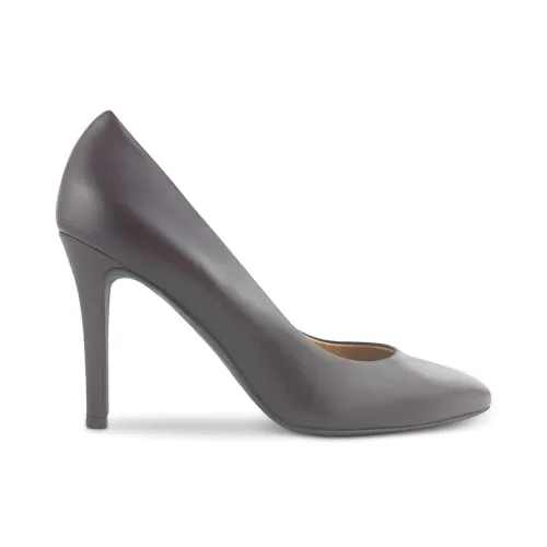 Décolleté in pelle bordeaux