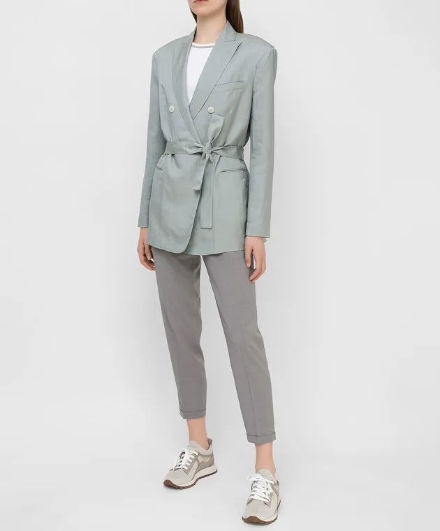 Fabiana Filippi Pantaloni in lana grigia PAD271W336
