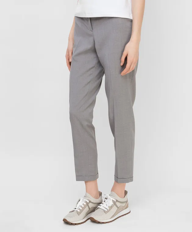 Fabiana Filippi Pantaloni in lana grigia PAD271W336