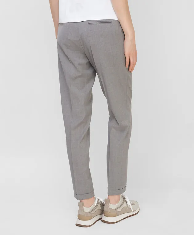 Fabiana Filippi Pantaloni in lana grigia PAD271W336