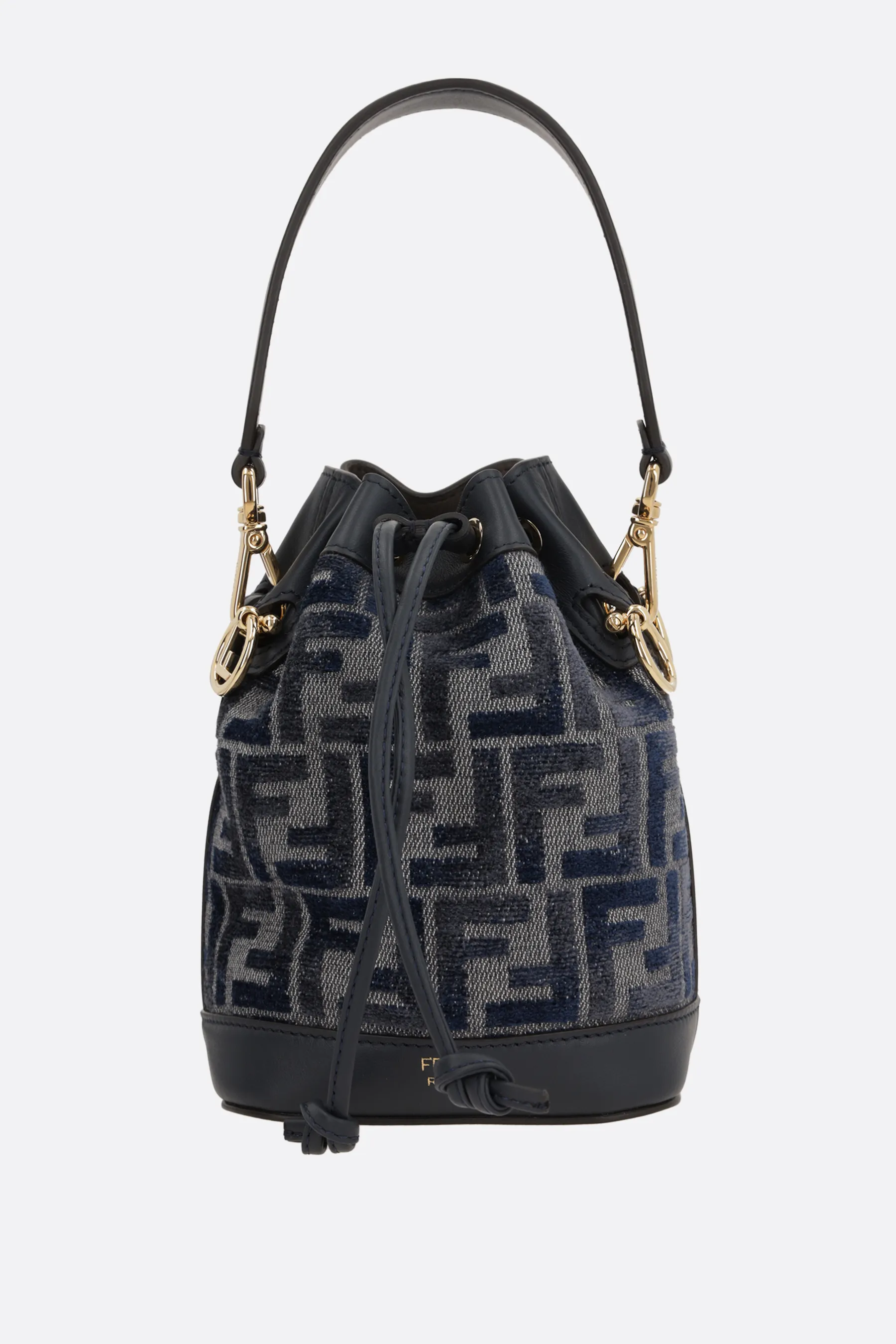  FENDI borsa a secchiello Mon Tresor mini in denim FF 