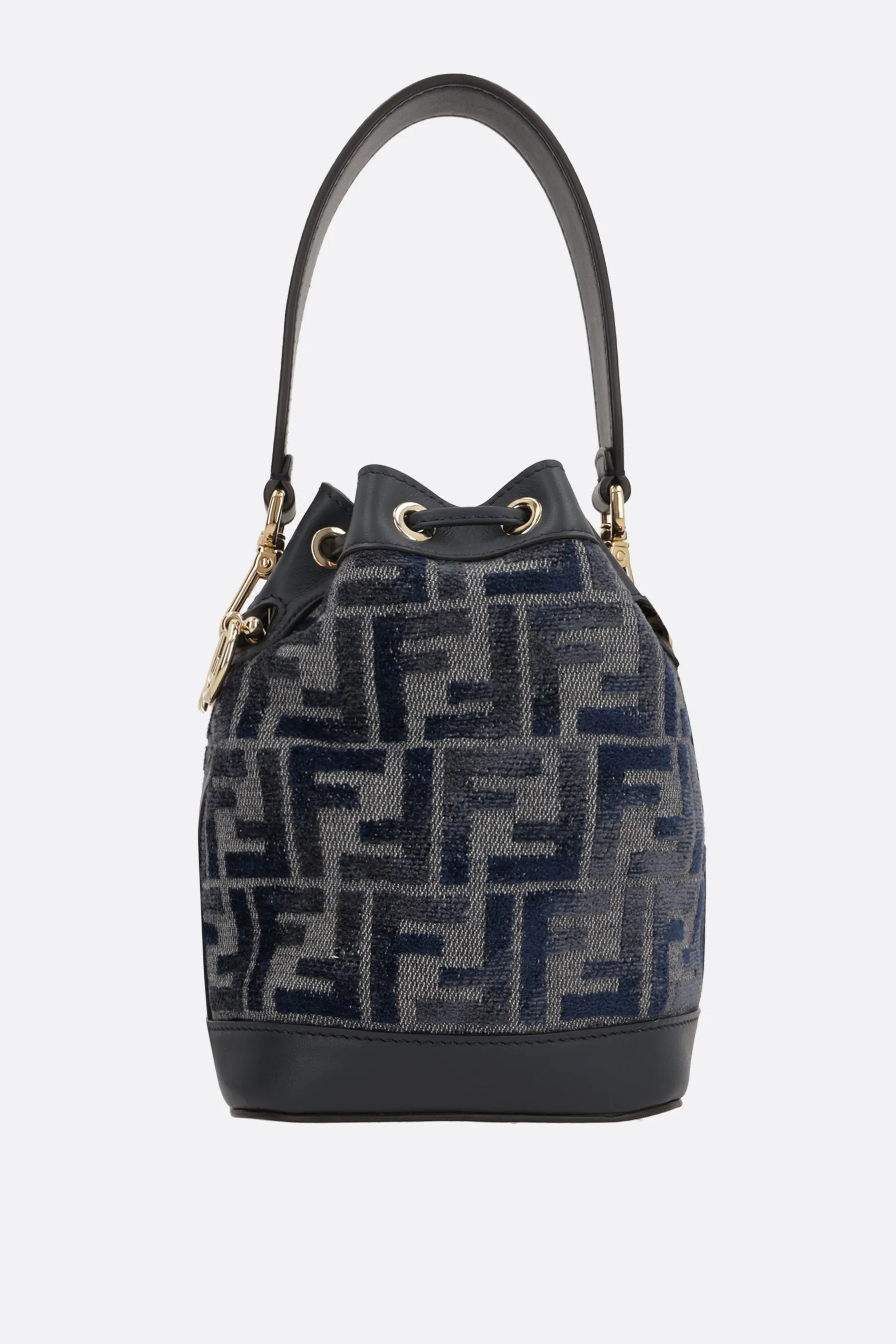  FENDI borsa a secchiello Mon Tresor mini in denim FF 