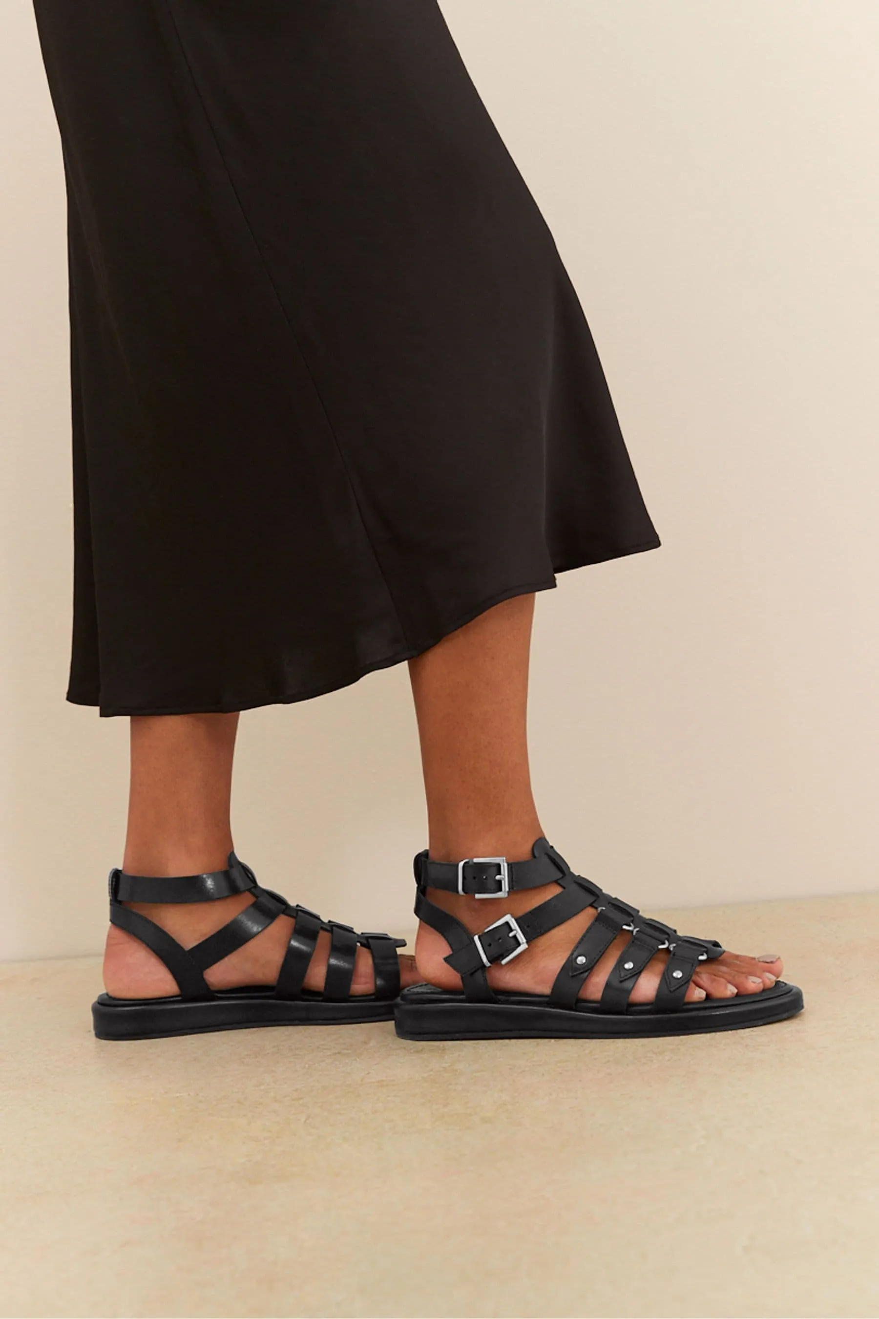Forever Comfort® - Sandali stile gladiatore in pelle