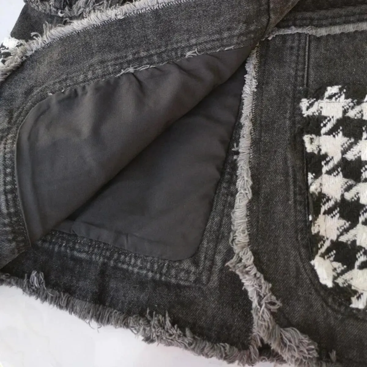 Giacca blazer in tweed Giacca blazer in tweed moda donna Giacca blazer in denim da donna alta