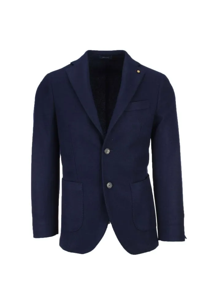 Giacca blazer monopetto in misto lana.