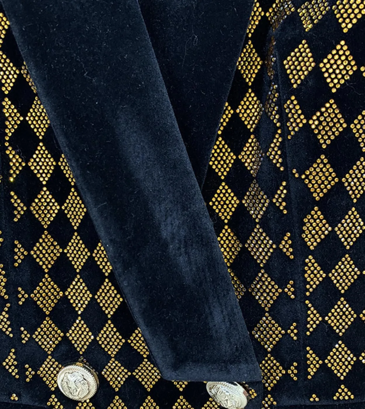Giacca in velluto Blazer con diamante 2022 Nuovo design geometrico Hot Diamond collo a scialle in velluto Giacche da abito Cappo