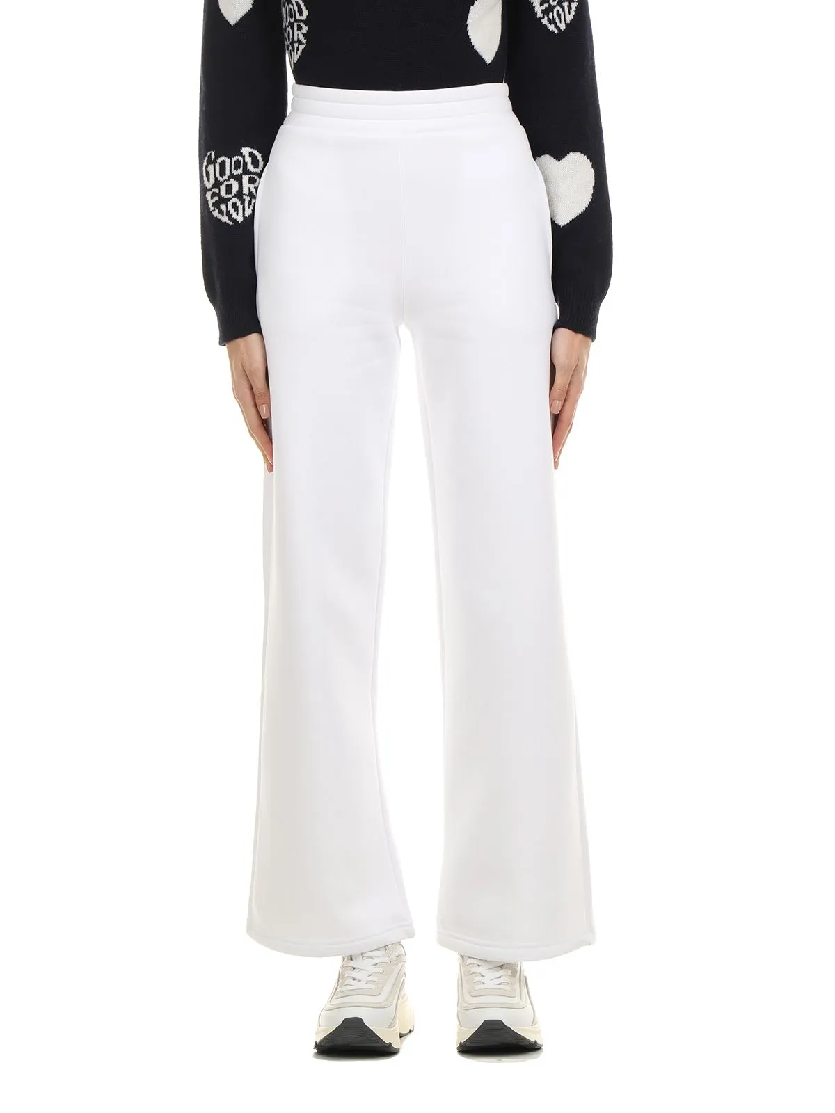 GIADA BENINCASA   PANTALONE TUTA IN MISTO COTONE BIANCO