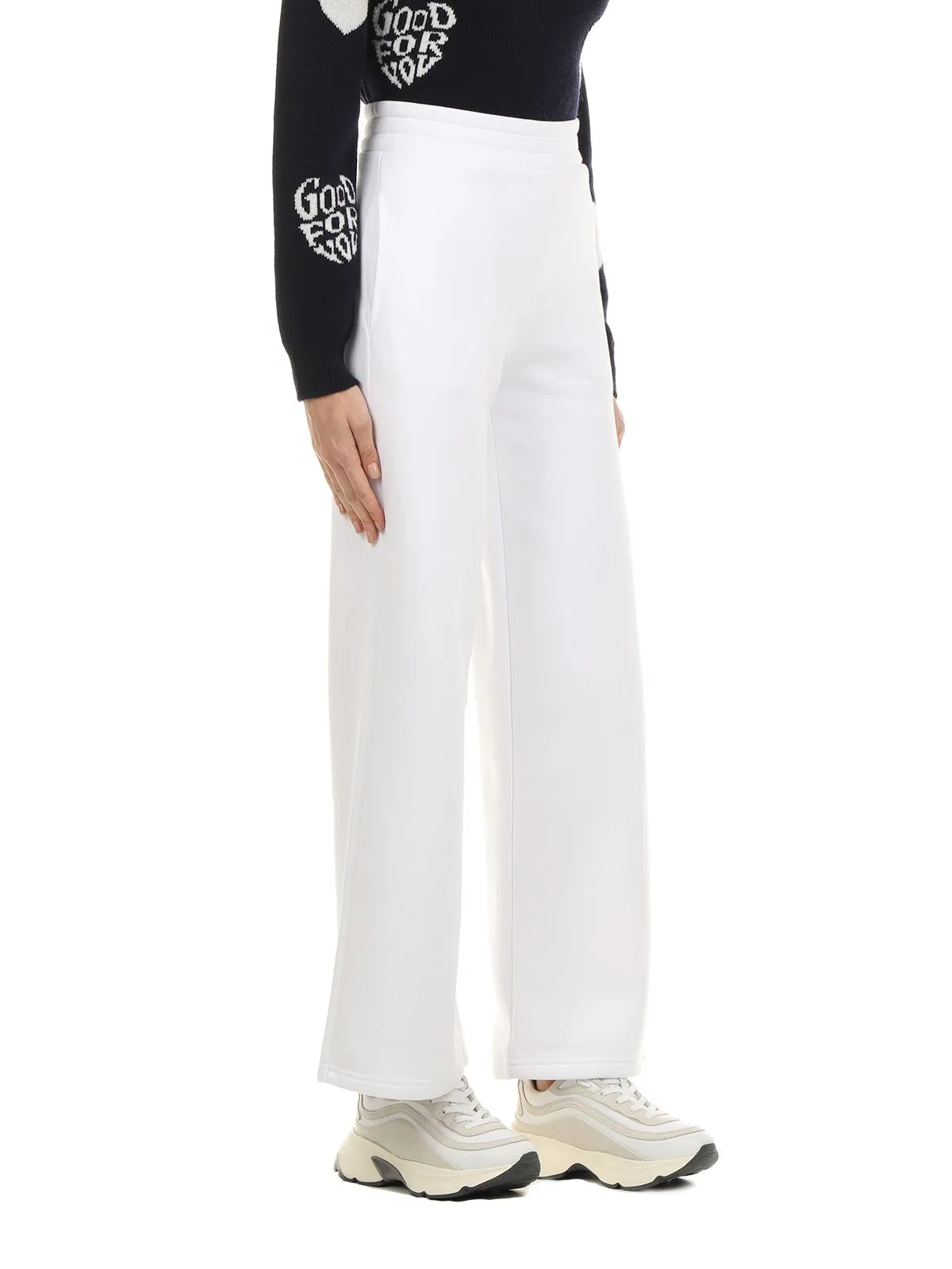 GIADA BENINCASA   PANTALONE TUTA IN MISTO COTONE BIANCO