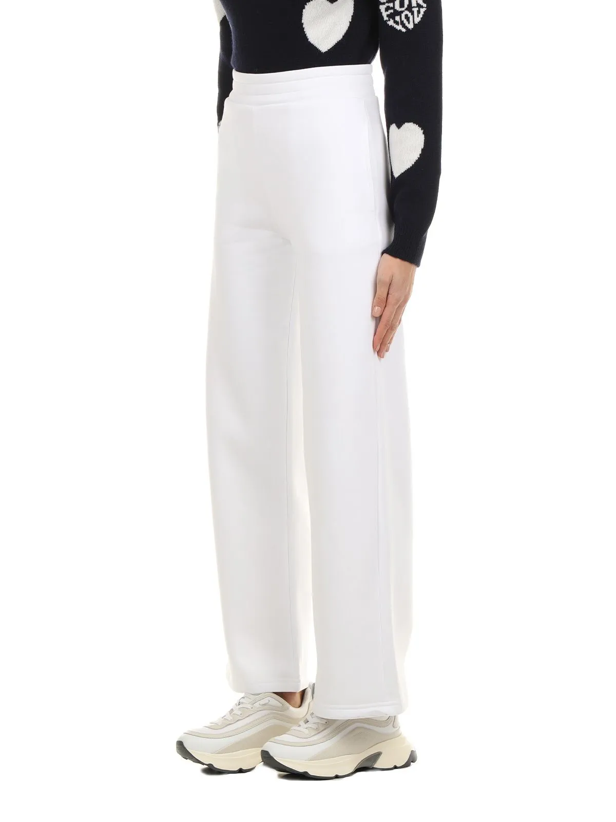 GIADA BENINCASA   PANTALONE TUTA IN MISTO COTONE BIANCO