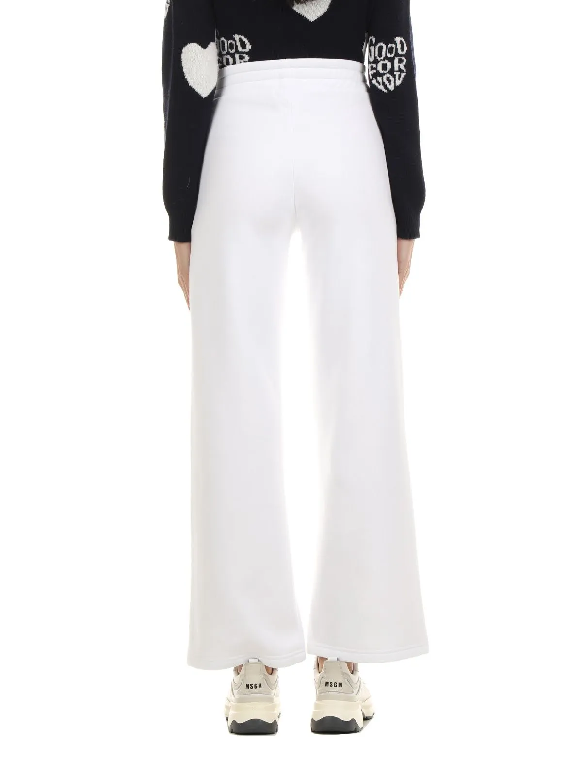 GIADA BENINCASA   PANTALONE TUTA IN MISTO COTONE BIANCO