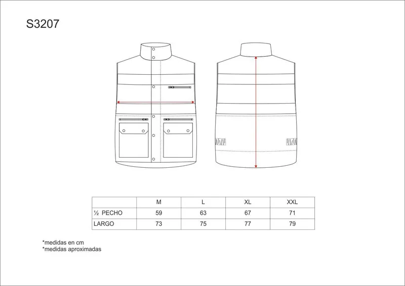 Gilet imbottito e multitasche con frangivento e 2 nastri riflettenti grigi